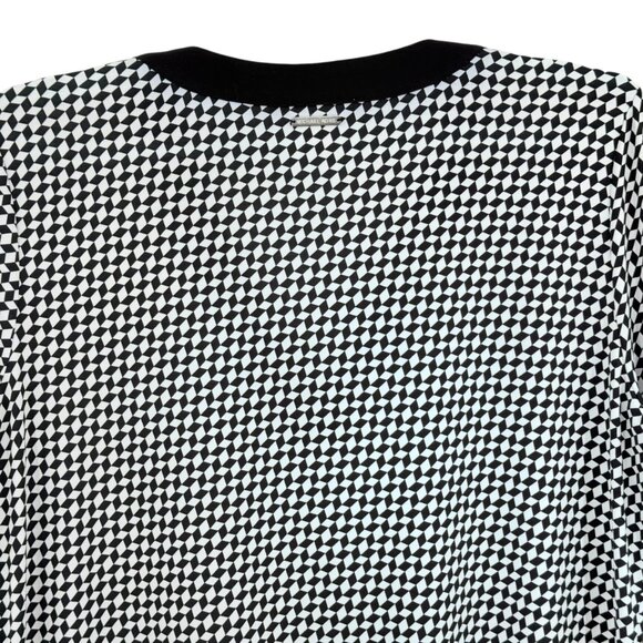 Michael Kors Womens Pullover Stretch Geometric Grommet V-Neck Long Sleeve Top XL - Picture 4 of 10